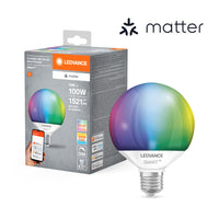 LEDVANCE Matter SMART+ LED Lampada CLASSIC G95, RGB, Ottica Ghiacciata, 14W, 1521lm, E27