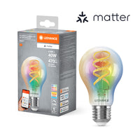 LEDVANCE Matter SMART+ LED Lampada CLASSIC A, RGB, vetro a filamento, 4,8W, 470lm, E27