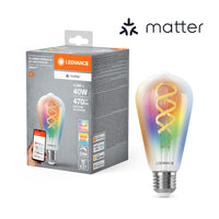 LEDVANCE SMART+ MATTER Lampada LED CLASSIC Edison RGB, Filamentglass, 4,8W, 470lm, E27