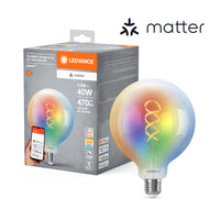 LEDVANCE Matter SMART+ LED Lampada CLASSIC Globe, RGB, vetro a filamento, 4,8W, 470lm, E27