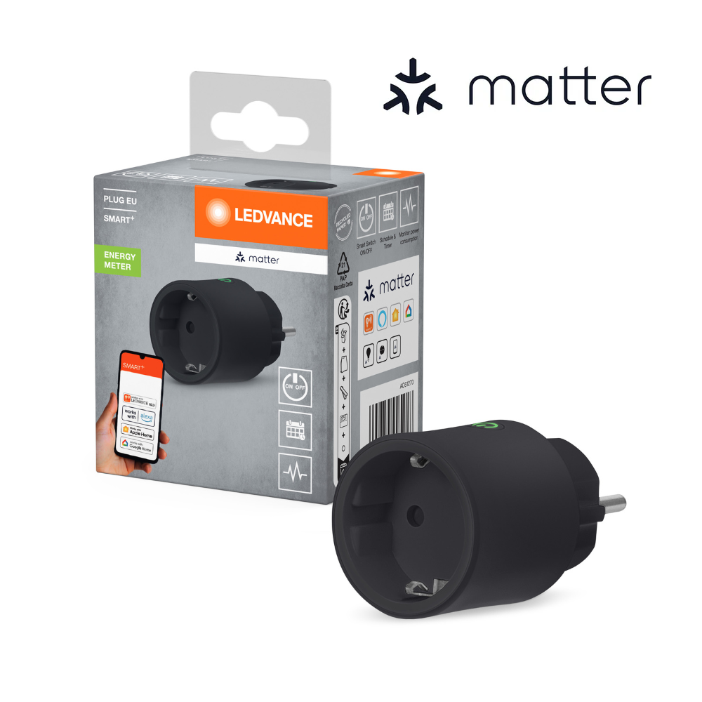 LEDVANCE SMART+ MATTER PLUG Steckdose mit Matter Technologie Schwarz