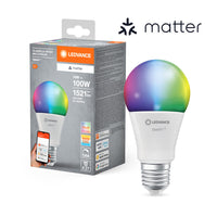 LEDVANCE Matter SMART+ LED Lampada CLASSIC A, RGB, Frost-Optik, 14W, 1521lm, E27