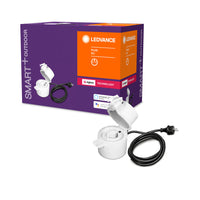 LEDVANCE Smart+ Outdoor Plug, ZigBee schaltbare Steckdose, für die Lichtsteuerung in Ihrem Smart Home, direkt kompatibel mit Echo Plus und Echo Show (2. Gen.)
