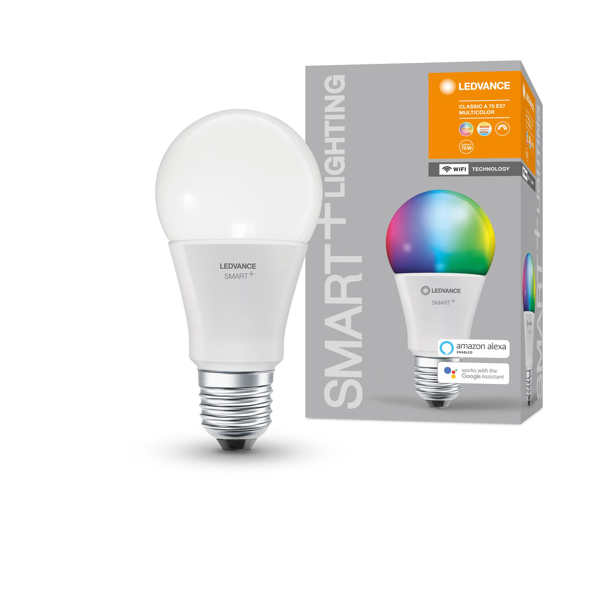 LEDVANCE Wifi SMART+ Lampada LED classica RGBW multicolore (ex 75W) 9,5W / 2700-6500K E27