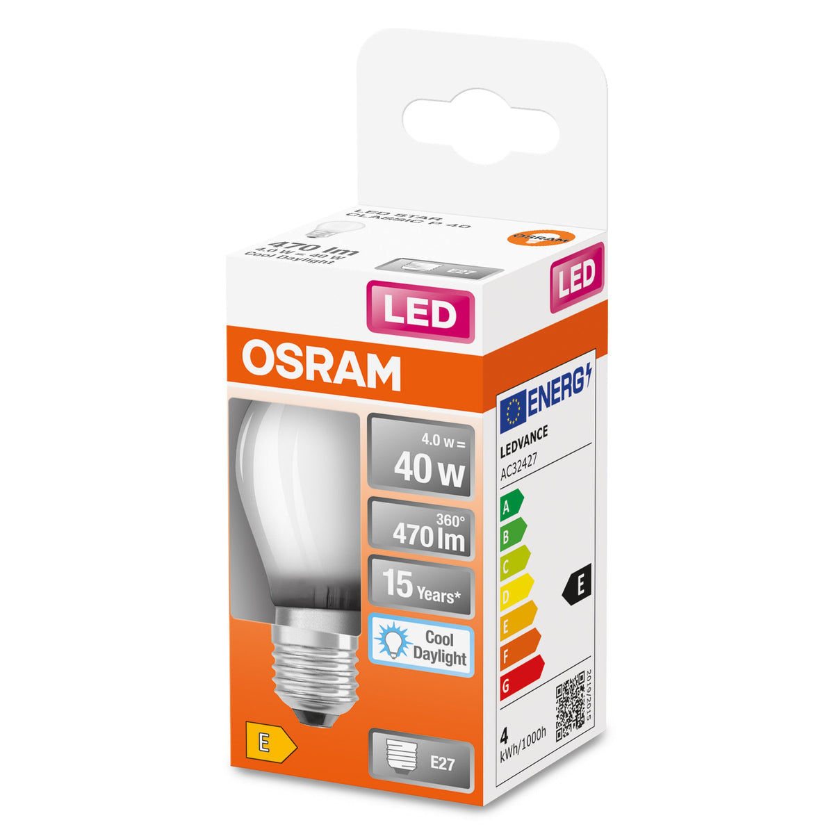 OSRAM Lampadina LED STAR Classic P 40 filamento, luce naturale E27