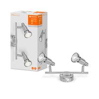 LEDVANCE LED SPOT BRUSHED SILVER GU10 2 x 2.6W , 460 lm, 2700 K, Warmweiß