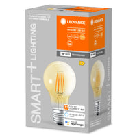 LEDVANCE Smarte LED-Lampe mit WiFi Technologie in Gold Glas, Sockel E27, Dimmbar,Warmweiß (2400K), ersetzt Glühlampen mit 53 W, SMART+ WiFi Classic Dimmable, 1er-Pack