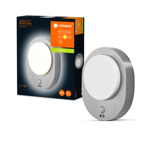 LEDVANCE ENDURA STYLE DISC Lampada da parete e soffitto LED con sensore 8W/3000K bianco caldo