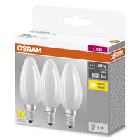 Lampade LED OSRAM LED BASE RETRO Matt CLASSIC B, forma classica mini candela da 6W E14