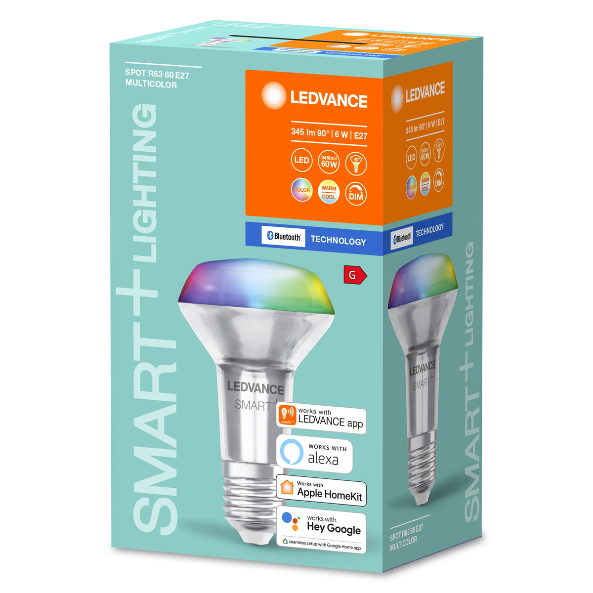 Lampada LEDVANCE Bluetooth SMART+ SPOT CONCENTRA RGBW Multicolor R63 (ex 60W) 6W E27