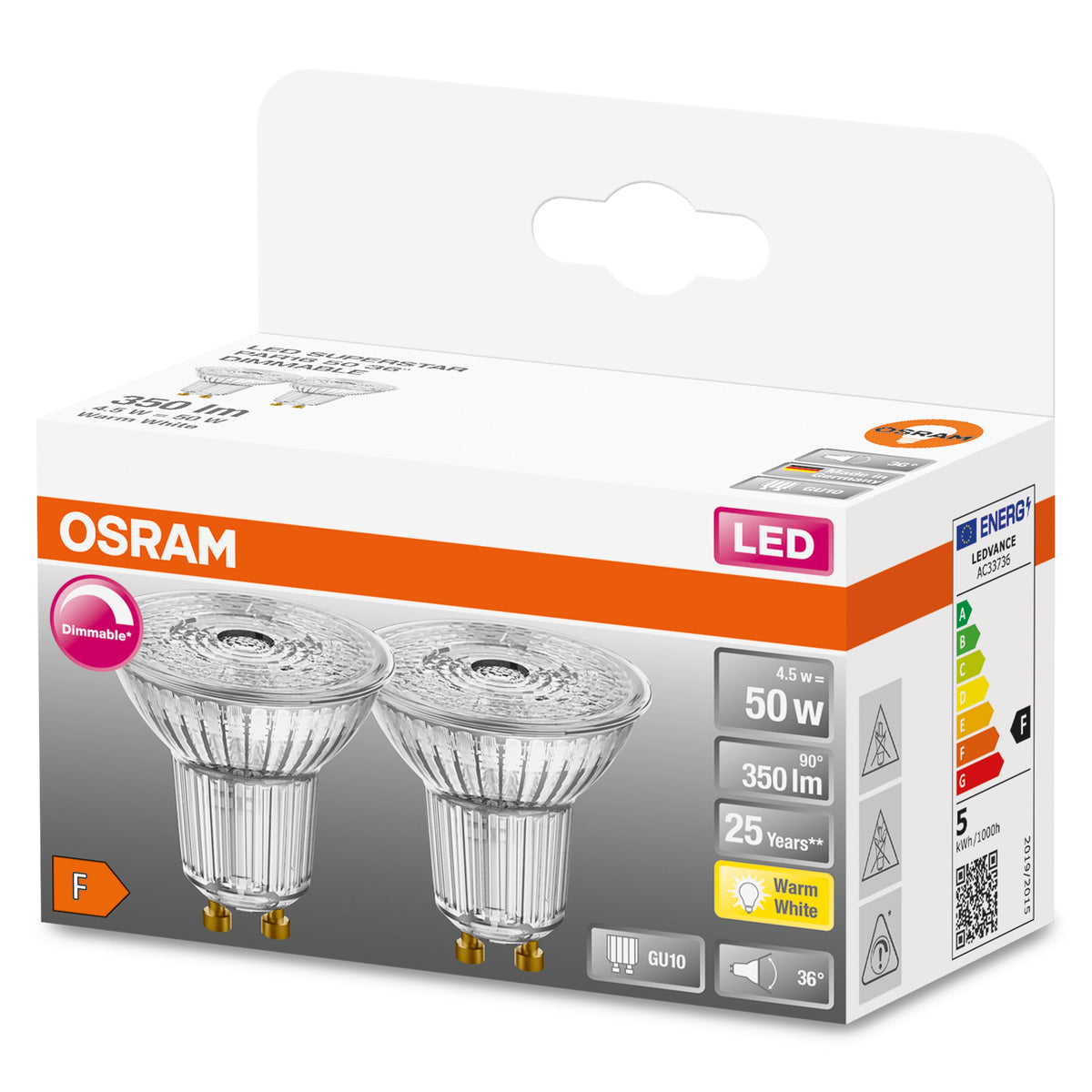 OSRAM SST PAR 1650 36°4.5 W/2700 K GU10