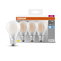 OSRAM LED BASE CLASSIC A Lampada opaca (ex 100W) 11W / 4000K Bianco freddo E27, confezione da 3