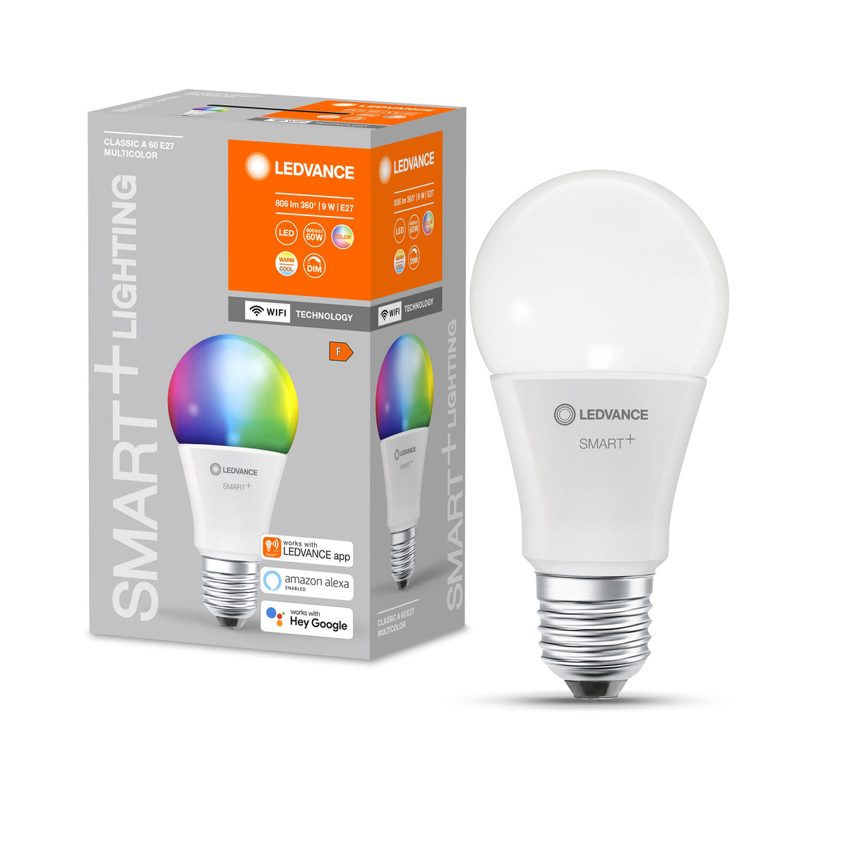 LEDVANCE Lampada LED SMART+ WiFi Classic Multicolour E27 2700-6500 K  9 W