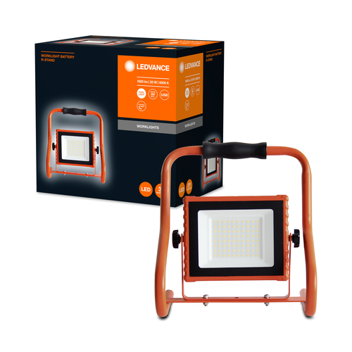 LEDVANCE WORKLIGHTS BATTERY R-STAND Faretto da cantiere USB a batteria 20W/4000K bianco freddo