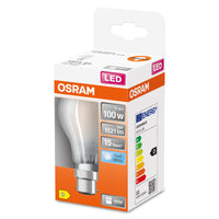 OSRAM LED Lampada LED Retrofit CLASSIC A 11W 840 Satinata B22d, 1521 lm, 4000 K, Bianco Freddo