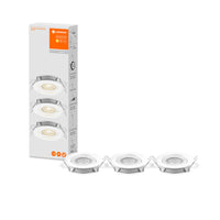 LEDVANCE faretti da incasso set da 3, 3x 5W, Ø 90mm, bianco caldo, dimmerabile senza gradazioni tramite interruttore a parete, bianco