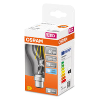 OSRAM LED Lampada LED Retrofit CLASSIC A 4W 840 Chiara B22d, 470 lm, 4000 K, Bianco Freddo