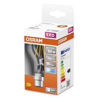 OSRAM LED Lampe LED Retrofit CLASSIC A 6.5W 840 Clear B22d, 806 lm, 4000 K, Kaltweiß