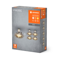 LEDVANCE Spot Einbauleuchten im 5er-Pack, inkl. 5x GU10-OSRAM Leuchtmittel (5x 2.6W), gebürstetes Nickel, metallisches Gehäuse, IP20-Schutz