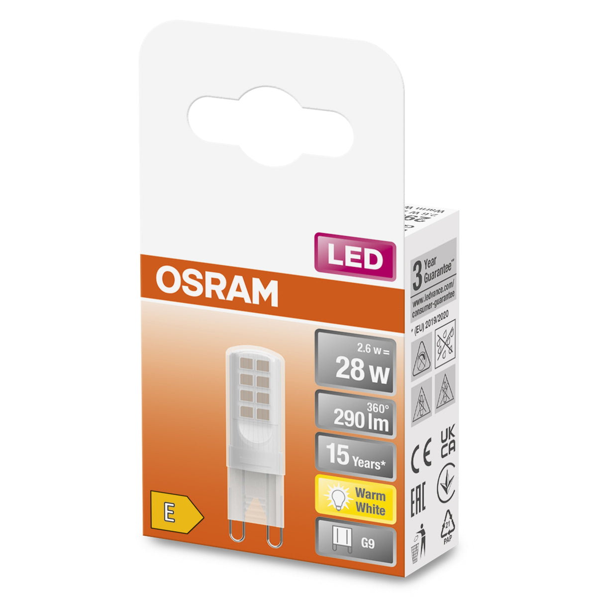 Lampade LED OSRAM LED PIN G9 con attacco retrofit G9 2,6W