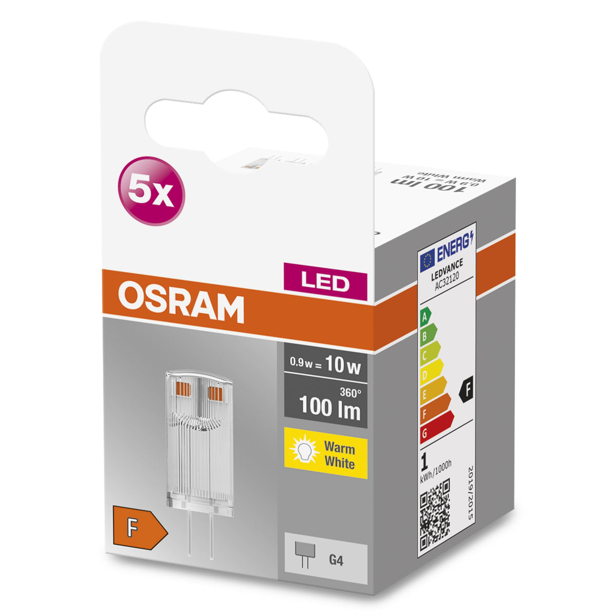Lampada LED OSRAM LED BASE PIN G4 12 V CL10 non dimmerabile 0,9W