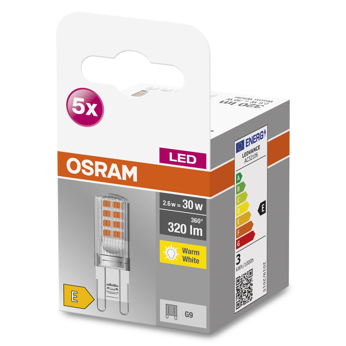 Lampada LED OSRAM LED BASE PIN G9 CL30 non dimmerabile 2,6W