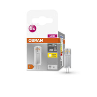 OSRAM LED Stiftsockellampe BASE PIN G4 12 V LED-Lampe CL20 non-dimmable 1.8W , Warmweiß 5er Pack