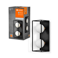 LEDVANCE DECOR 2er Applique da parete quadrata per bagno IP44, nero, G9