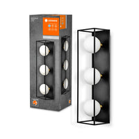 LEDVANCE DECOR 3er Quadrata Applique da bagno IP44, nero, G9