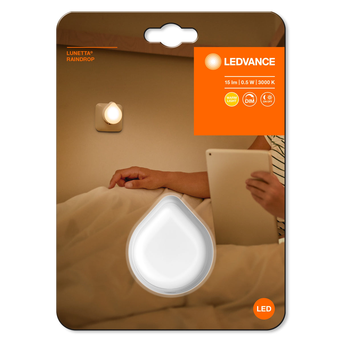 LEDVANCE LUNETTA Raindrop luce notturna con sensore