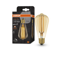 OSRAM Vintage 1906 Lampadina LED, tonalità oro, 8,8W, 806lm, bianco caldo, E27