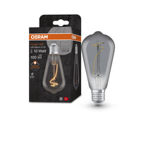 OSRAM Vintage 1906 Lampadina LED, Tinta Fumo, 3,4W, 100lm, Edison, Bianco Caldo, E27