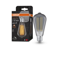 OSRAM Vintage 1906 Lampadina LED, Tinta Fumo, 11W, 500lm, Bianco Caldo, E27