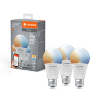 LEDVANCE SMART+ Lampada LED Classica Wifi TW FR E27 9W, 806 lm, 2700…6500 K, Bianco Regolabile, Confezione da 3