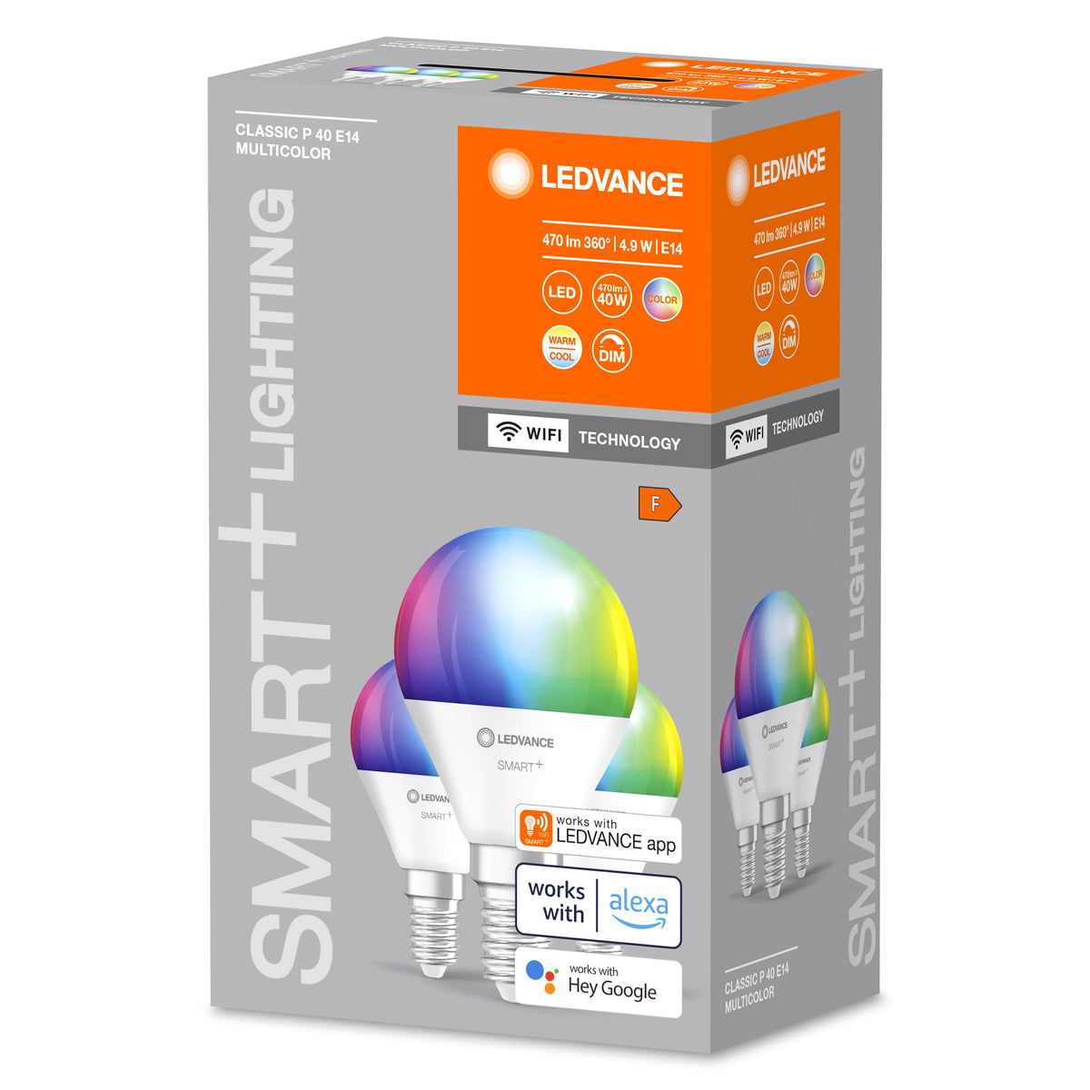 LEDVANCE WIFI SMART+ LED-Lampe, RGB, 4,9W, 470lm, E14 3er-Pack