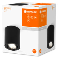 LEDVANCE Spot Surface faretto rotondo a soffitto, nero GU10