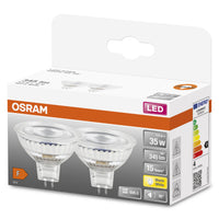 Lampada LED con riflettore OSRAM Star per attacco GU5.3, vetro trasparente, bianco caldo (2700K), 345 lumen, ricambio per lampadine convenzionali da 35 W, non dimmerabile, confezione da 2