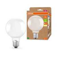 OSRAM LED Lampada Classe di efficienza energetica A Filamento Classic Globe Opaco, 4W/3000K, E27, Bianco caldo