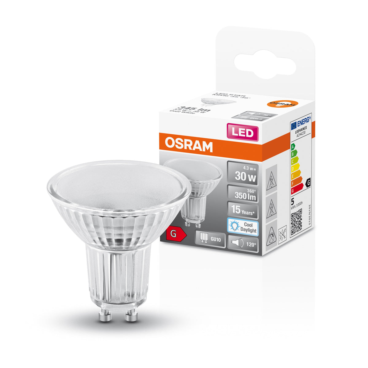 Lampada riflettore OSRAM LED Star, 4.3W, 350lm, GU10