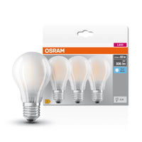 OSRAM LED Base Classic A lampada opaca (ex 60W) 6,5W / 4000K bianco freddo E27, confezione da 3