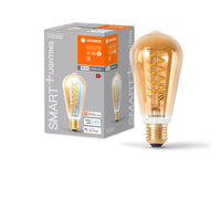 LEDVANCE SMART+ Lampadina LED Filamento Edison Wifi E27 8W 600 lm, 2200…5000 K, Bianco Regolabile