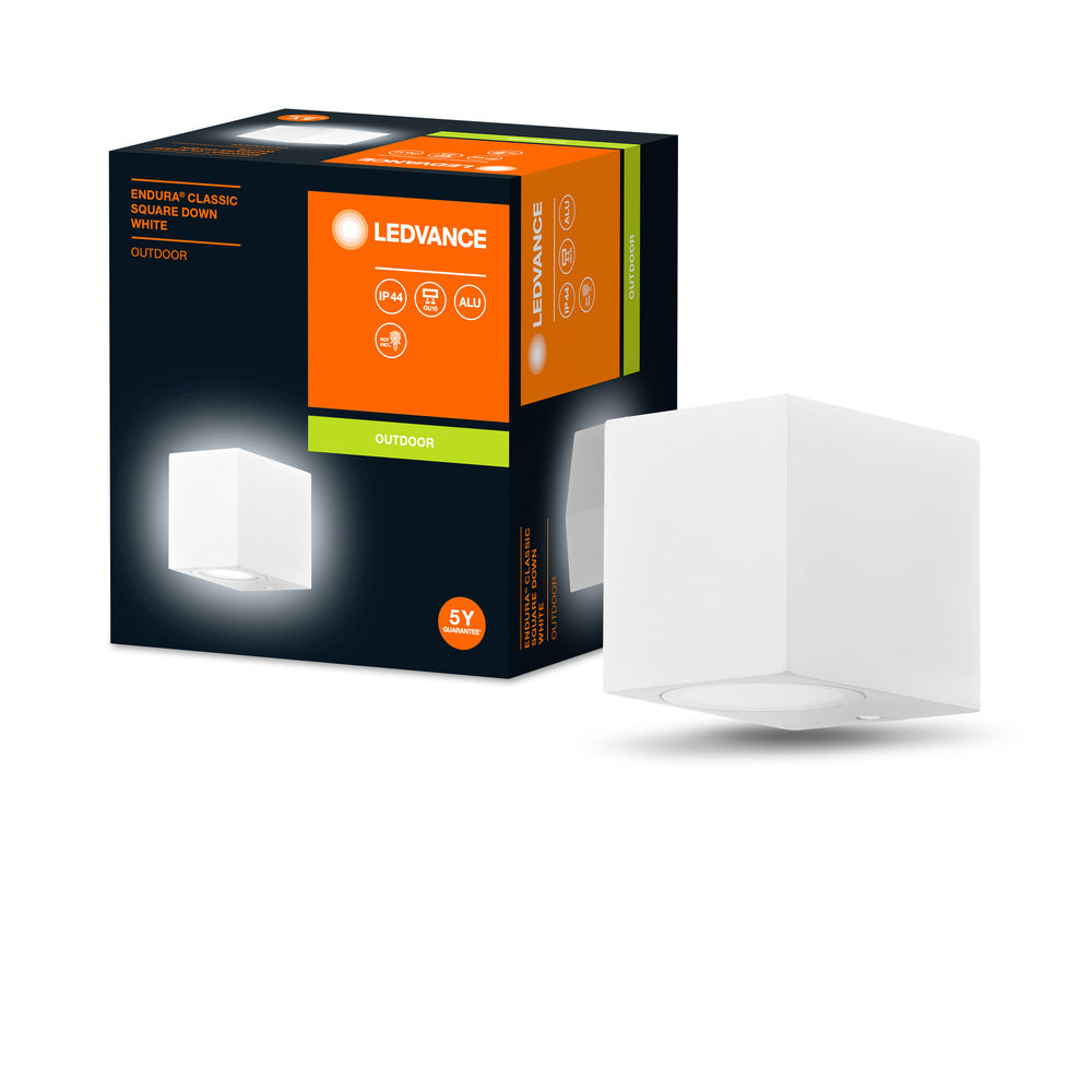 Endura Classic Square White, lampada da esterno, GU10, compatibile Smart+, piccola