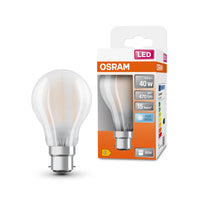 OSRAM LED Lampada LED Retrofit CLASSIC A 4W 840 Satinata B22d, 470 lm, 4000 K, Bianco Freddo