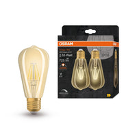 OSRAM lampadina LED dimmerabile EDISON 6.5W filamento E27 vintage 1906 oro, E27, confezione da 2
