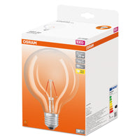 Lampade LED OSRAM, classica forma sferica, ricambio da 25 watt, E27, G125, 2700 Kelvin, bianco caldo, vetro trasparente, confezione singola