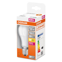 Lampade LED OSRAM, forma classica della lampadina, ricambio da 45 watt, E27, forma A, 2700 Kelvin, bianco caldo, opaco, confezione singola