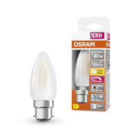 OSRAM LED Lampada LED SUPERSTAR PLUS CLASSIC B FILAMENTO 3.4W 927 Satinato B22d, 470 lm, 2700 K, Bianco caldo