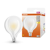 OSRAM LED Lampada LED Retrofit CLASSIC GLOBE95 6.5W 827 Satinata E27, 806 lm, 2700 K, Bianco caldo