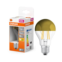 OSRAM LED Lampada LED Retrofit CLASSIC A Mirror 4W 827 Chiara E27 Oro, 400 lm, 2700 K, Warmweiß