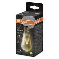 OSRAM Dimmbare LED-Lampen, Vintage-Edition, 55 Watts Ersatz, E27, ST64-shape, 2400 Kelvin, Comfort warm white, Klares Glas, single Pack